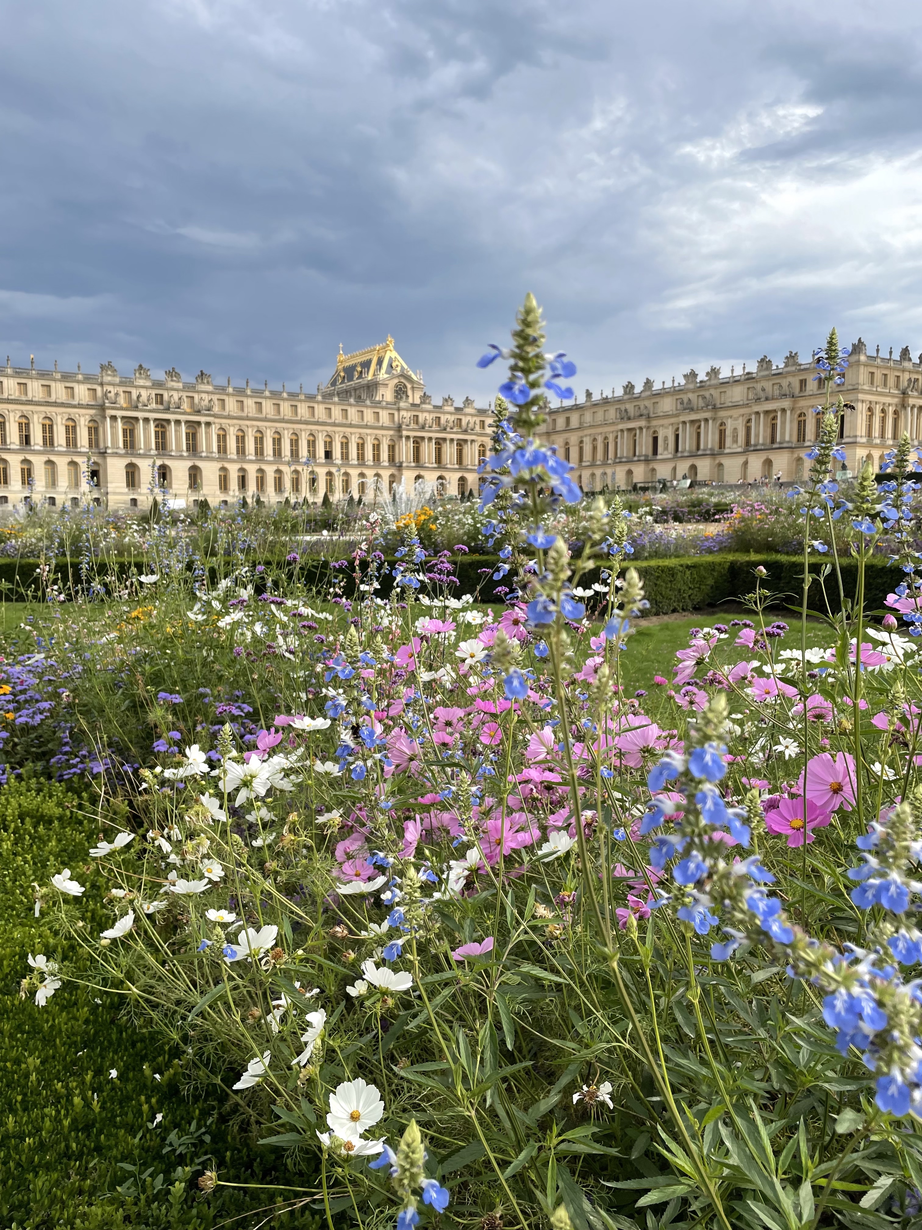 Versailles gardens as seen from a golf cart