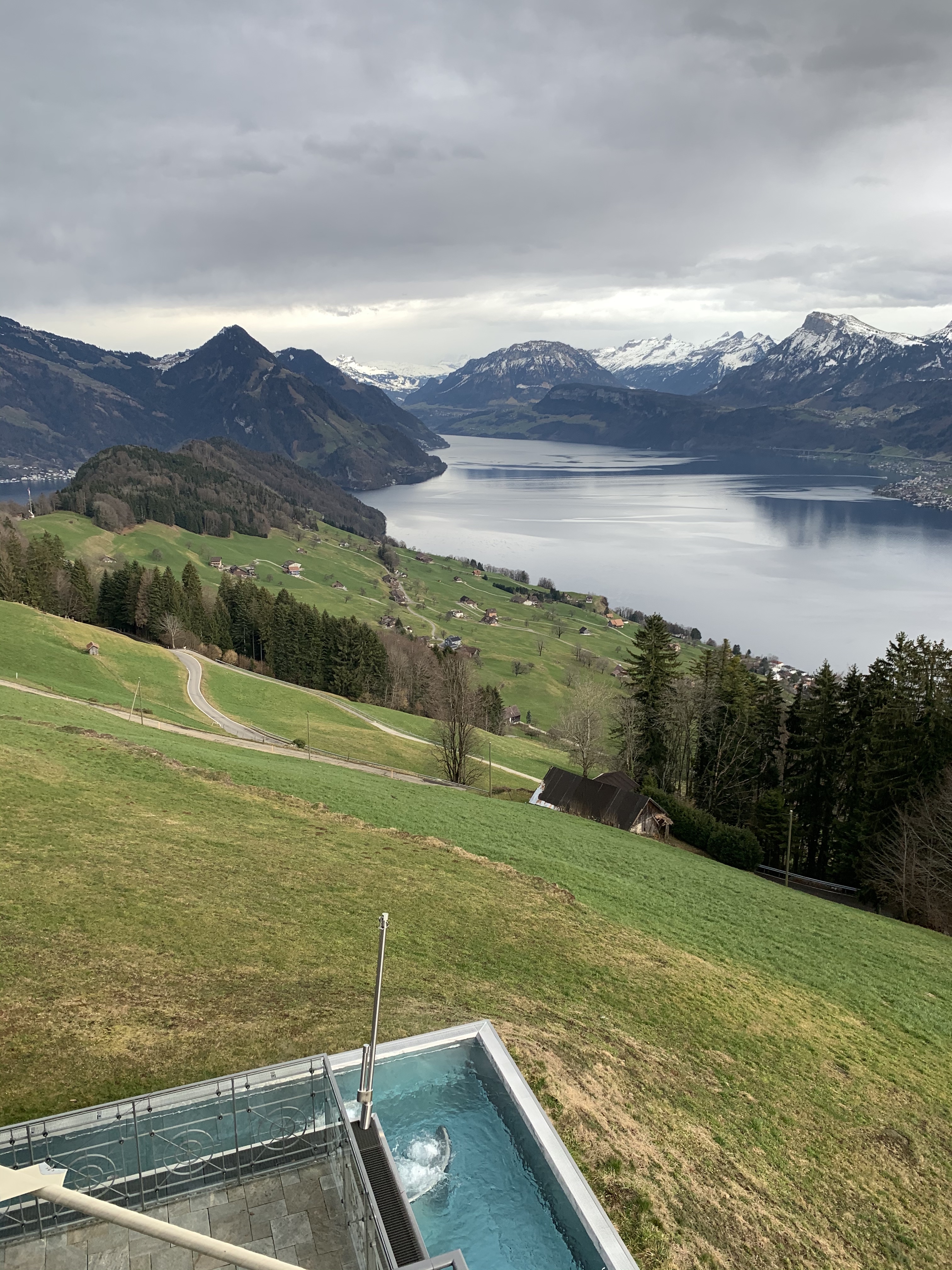 The views from Villa Honegg on a rainy day