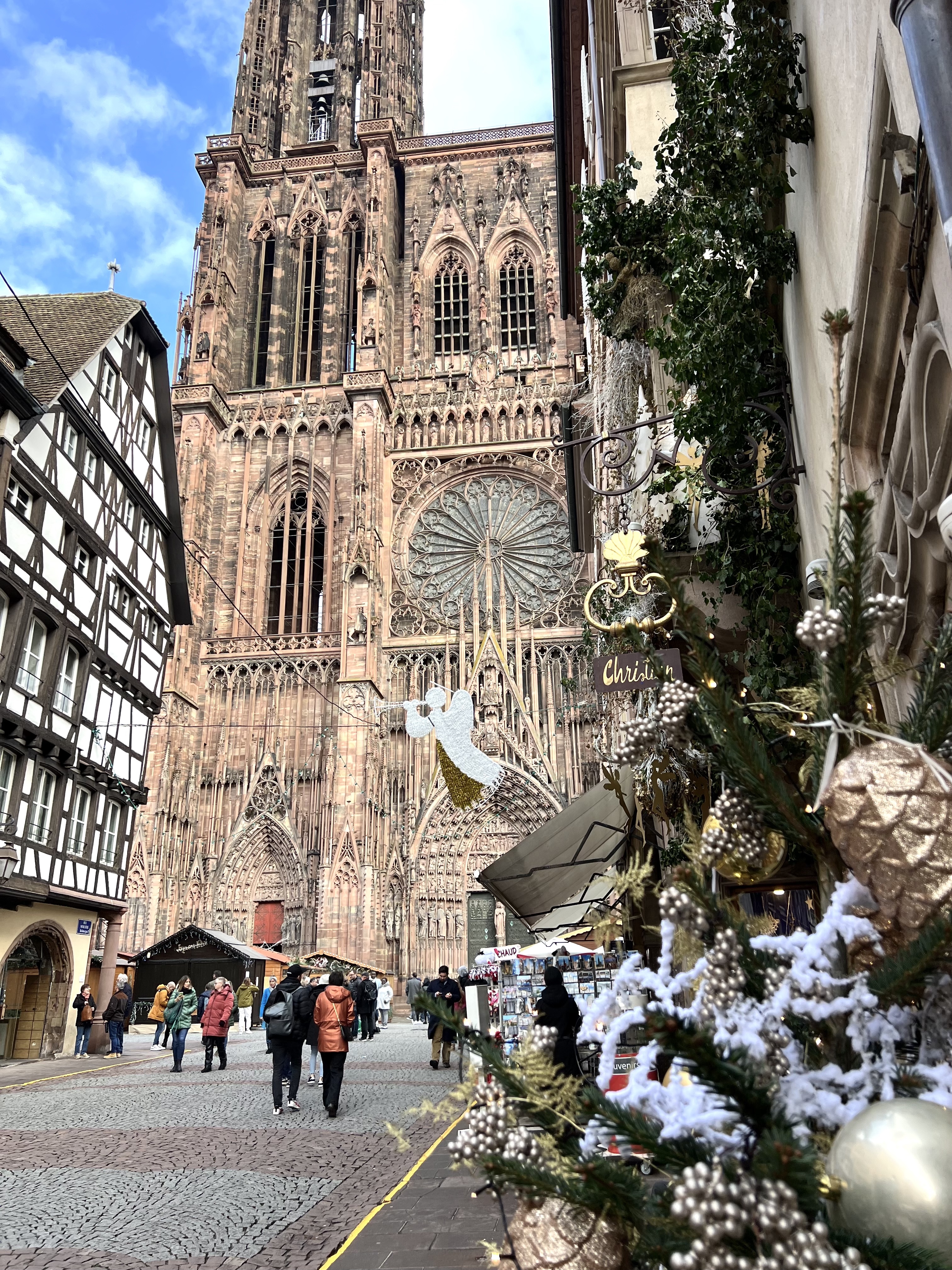 The view over Strasbourg Cathedral, on the opening day of the Christmas Market