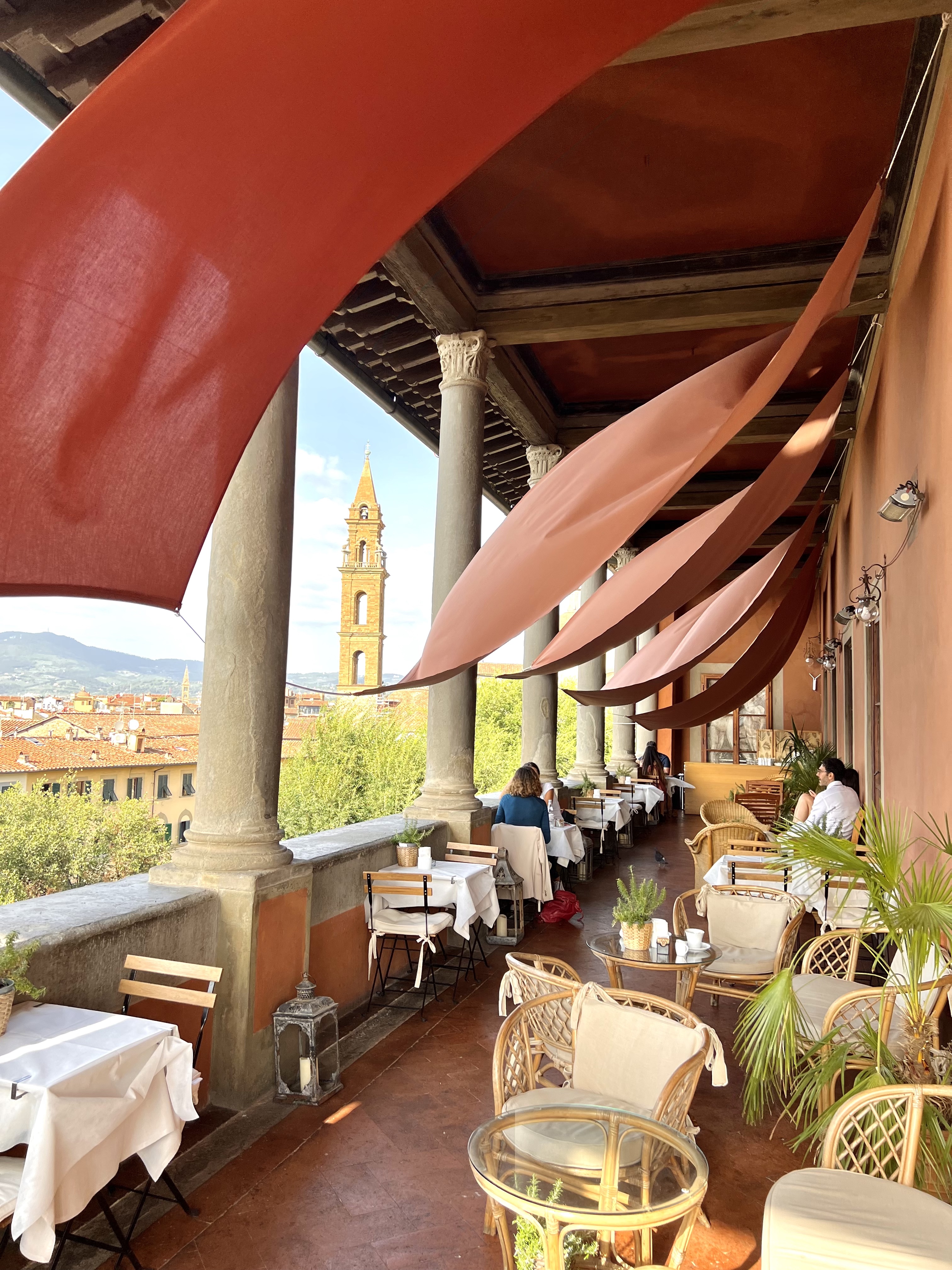 The Famous Loggia Rooftop Bar at Hotel Palazo Guadagni, Firenze. This is also where you will have your breakfast. 