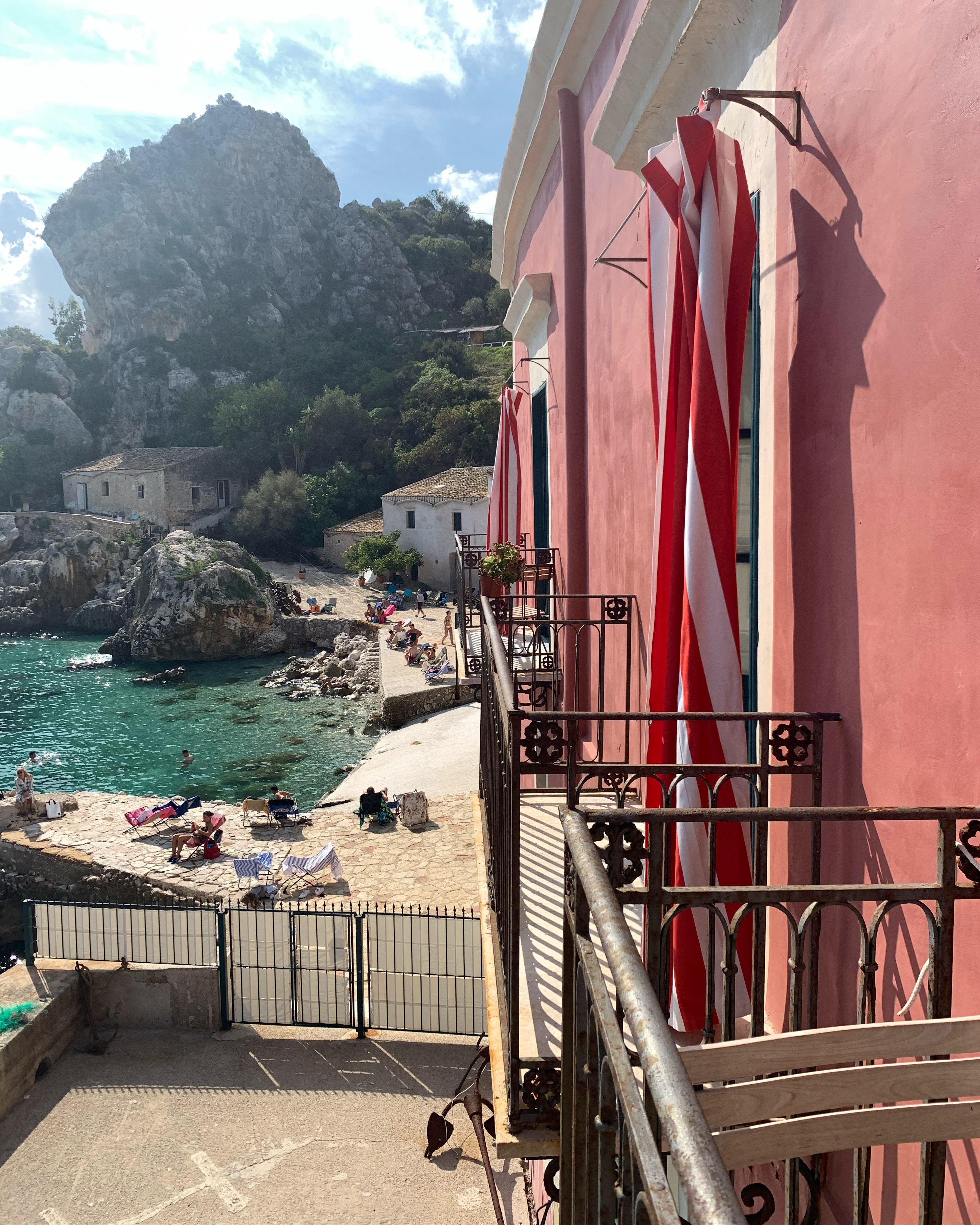 Here you can see how Tonnara di Scopello is gated from the public area of the bay
