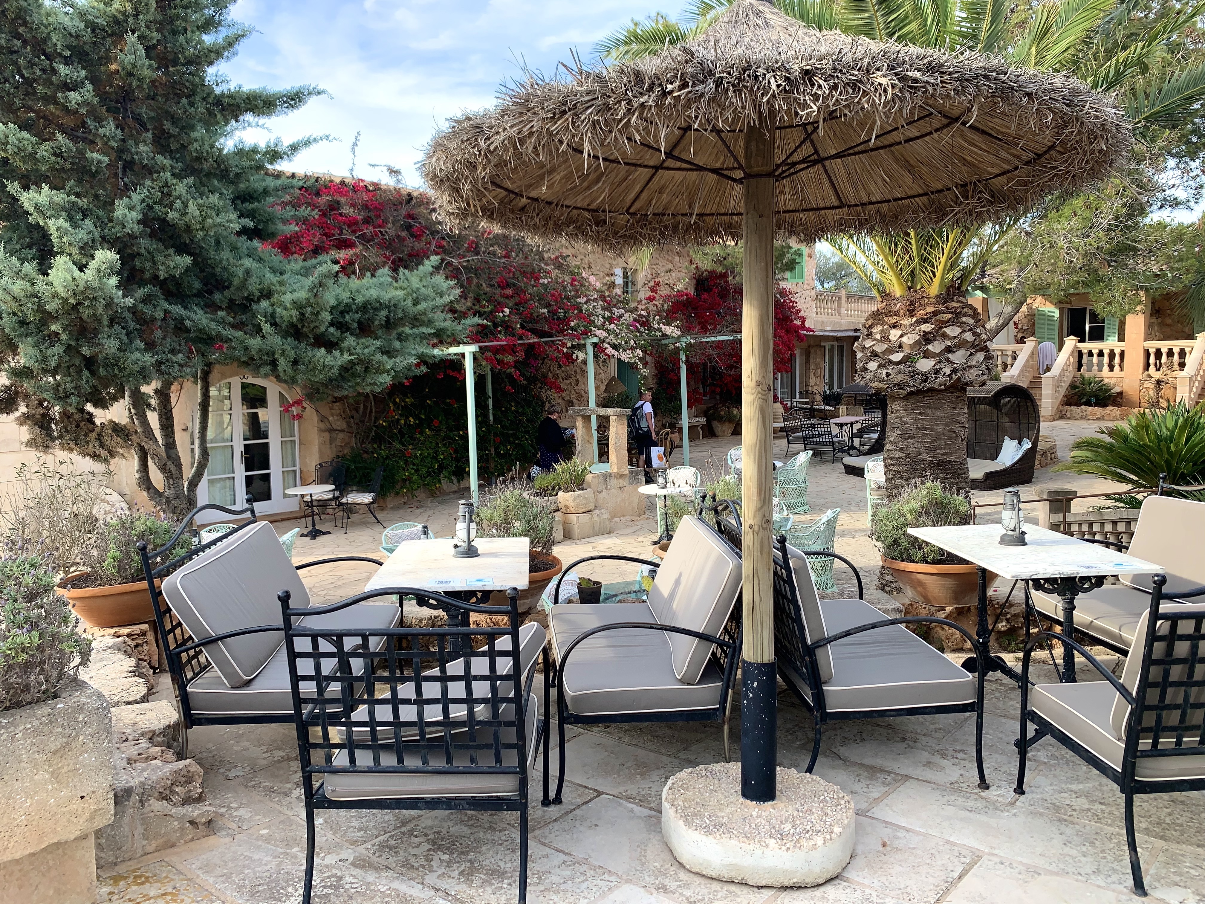 The patio at Finca Hotel Rural Es Turo, Mallorca