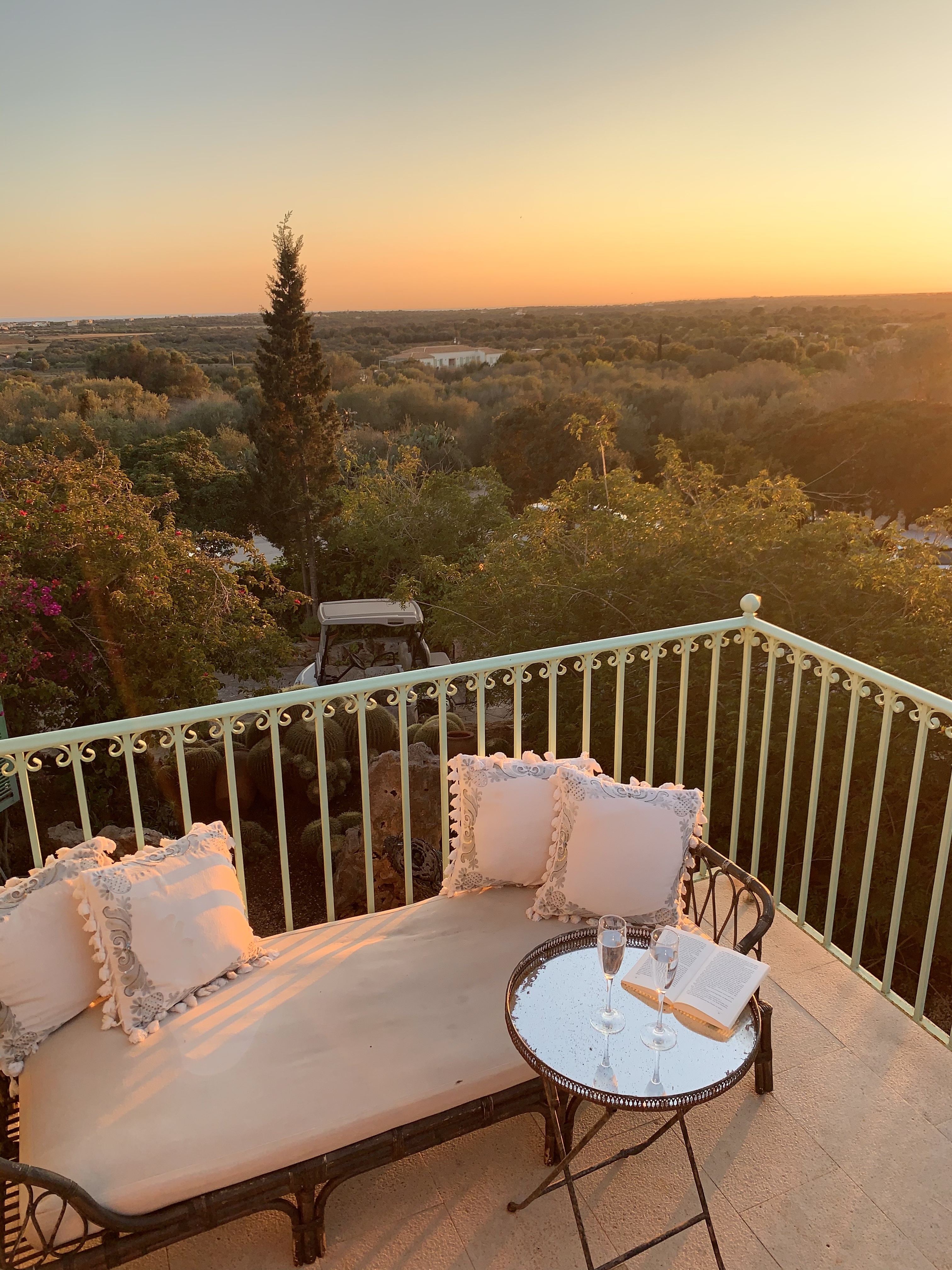 Our terrace at sunset. This is Room number 3.