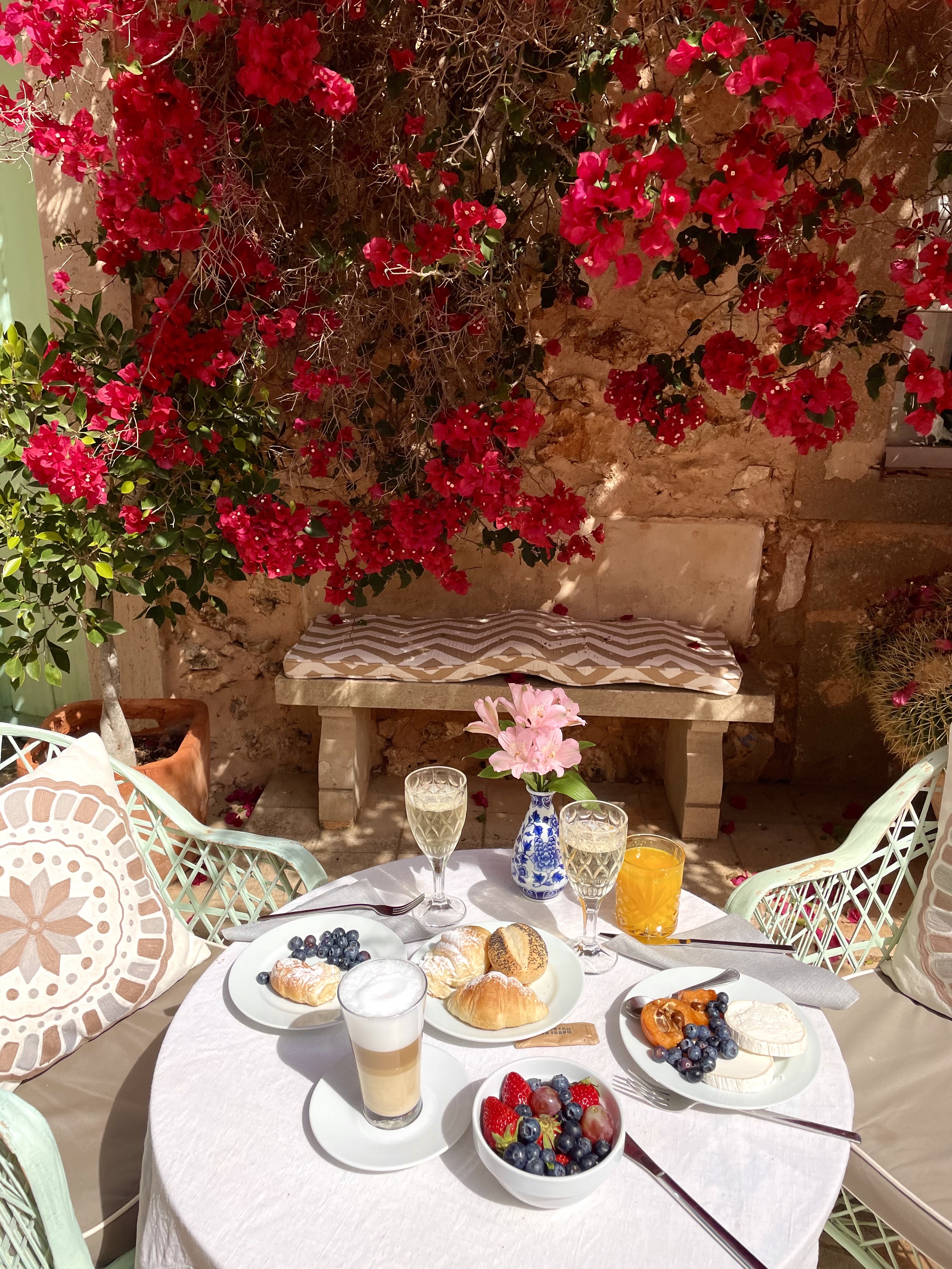 Beautifully set-up breakfast at Es Turo, Mallorca