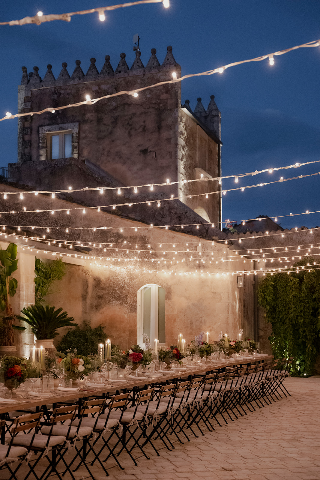 Stunning wedding dinner at Dimora Delle Balze, Sicily // Photo Credit Monika Leggio Wedding Photography