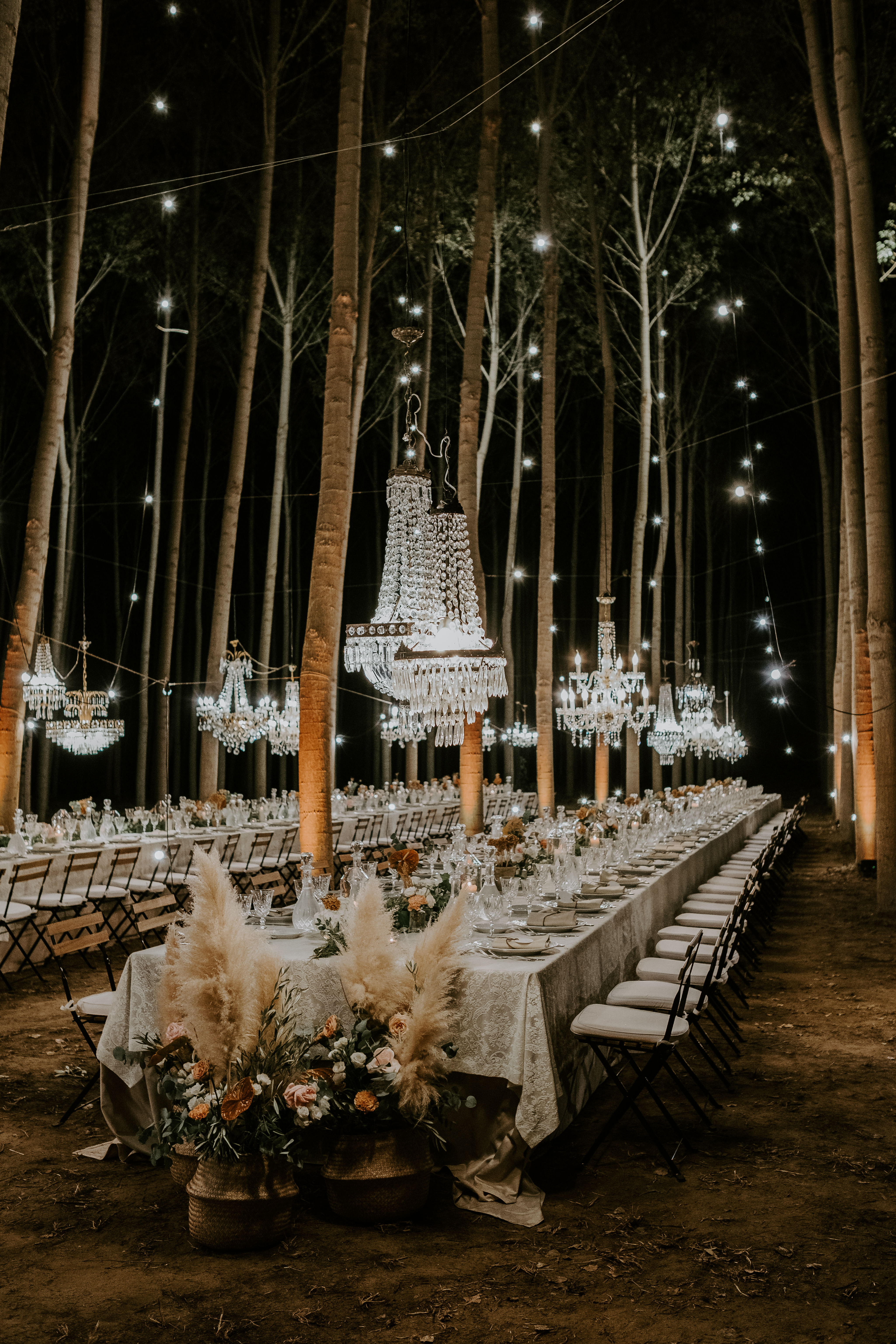 Dinner set up at Tenuta Savoca // Photo Credit Martina Botti, Flower Design Frascati Fiori