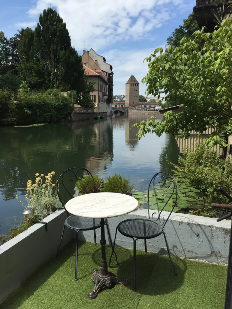 FAVORITE DUPLEX STUDIO airbnb with a terrace overlooking Strasbourg // Photo Credit Airbnb