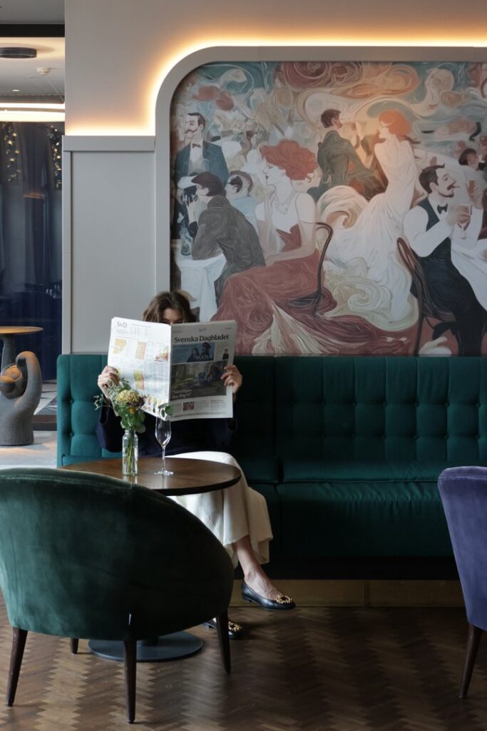 The beautiful facade and restaurant of Radisson Collection Strand Hotel, Stockholm